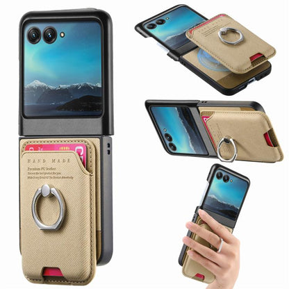 Twill Fabric Card Bag Ring Magnetic Back Phone Case, For Motorola Moto Razr 40 Ultra, For Motorola Moto Razr 50 / 60 engtwi6101 Mobile Accessories Motorola Motorola Cases - APEXEL INDIA - Mobile Lens - Mobile Camera Lens - Cellphone Accessories - Phone Lens - Smartphone Lens