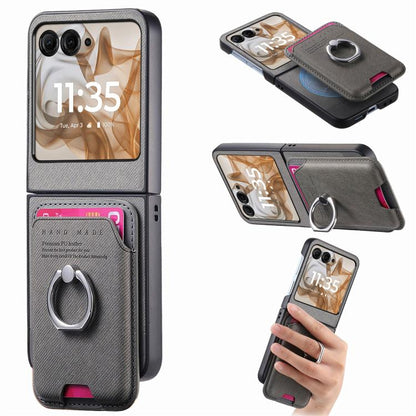 Twill Fabric Card Bag Ring Magnetic Back Phone Case, For Motorola Moto Razr 40 Ultra, For Motorola Moto Razr 50 / 60 engtwi6101 Mobile Accessories Motorola Motorola Cases - APEXEL INDIA - Mobile Lens - Mobile Camera Lens - Cellphone Accessories - Phone Lens - Smartphone Lens