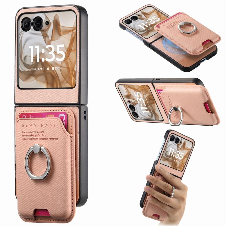 Twill Fabric Card Bag Ring Magnetic Back Phone Case, For Motorola Moto Razr 40 Ultra, For Motorola Moto Razr 50 / 60 engtwi6101 Mobile Accessories Motorola Motorola Cases - APEXEL INDIA - Mobile Lens - Mobile Camera Lens - Cellphone Accessories - Phone Lens - Smartphone Lens