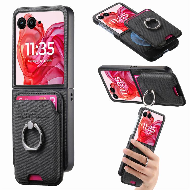 Twill Fabric Card Bag Ring Magnetic Back Phone Case, For Motorola Moto Razr 60 Ultra, For Motorola Moto Razr 50 Ultra, For Motorola Moto Razr 40 engtwi6100 Mobile Accessories Motorola Motorola Cases - APEXEL INDIA - Mobile Lens - Mobile Camera Lens - Cellphone Accessories - Phone Lens - Smartphone Lens