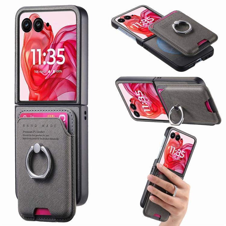 Twill Fabric Card Bag Ring Magnetic Back Phone Case, For Motorola Moto Razr 60 Ultra, For Motorola Moto Razr 50 Ultra, For Motorola Moto Razr 40 engtwi6100 Mobile Accessories Motorola Motorola Cases - APEXEL INDIA - Mobile Lens - Mobile Camera Lens - Cellphone Accessories - Phone Lens - Smartphone Lens
