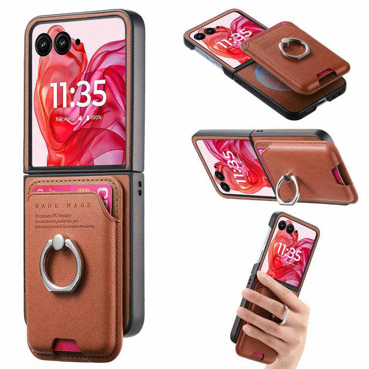 Twill Fabric Card Bag Ring Magnetic Back Phone Case, For Motorola Moto Razr 60 Ultra, For Motorola Moto Razr 50 Ultra, For Motorola Moto Razr 40 engtwi6100 Mobile Accessories Motorola Motorola Cases - APEXEL INDIA - Mobile Lens - Mobile Camera Lens - Cellphone Accessories - Phone Lens - Smartphone Lens