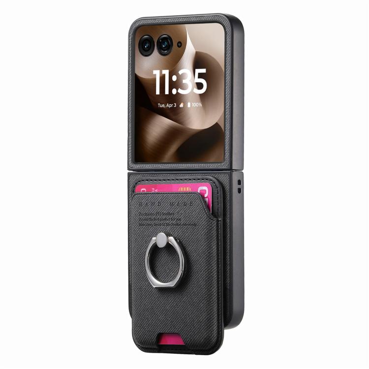 Twill Fabric Card Bag Ring Magnetic Back Phone Case, For Motorola Moto Razr 60 Ultra, For Motorola Moto Razr 50 Ultra, For Motorola Moto Razr 40 engtwi6100 Mobile Accessories Motorola Motorola Cases - APEXEL INDIA - Mobile Lens - Mobile Camera Lens - Cellphone Accessories - Phone Lens - Smartphone Lens