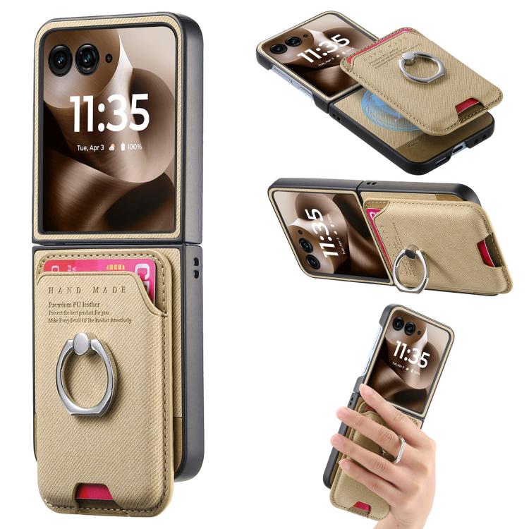 Twill Fabric Card Bag Ring Magnetic Back Phone Case, For Motorola Moto Razr 60 Ultra, For Motorola Moto Razr 50 Ultra, For Motorola Moto Razr 40 engtwi6100 Mobile Accessories Motorola Motorola Cases - APEXEL INDIA - Mobile Lens - Mobile Camera Lens - Cellphone Accessories - Phone Lens - Smartphone Lens