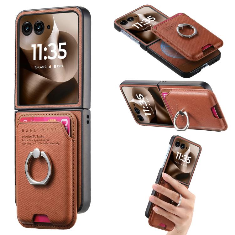 Twill Fabric Card Bag Ring Magnetic Back Phone Case, For Motorola Moto Razr 60 Ultra, For Motorola Moto Razr 50 Ultra, For Motorola Moto Razr 40 engtwi6100 Mobile Accessories Motorola Motorola Cases - APEXEL INDIA - Mobile Lens - Mobile Camera Lens - Cellphone Accessories - Phone Lens - Smartphone Lens
