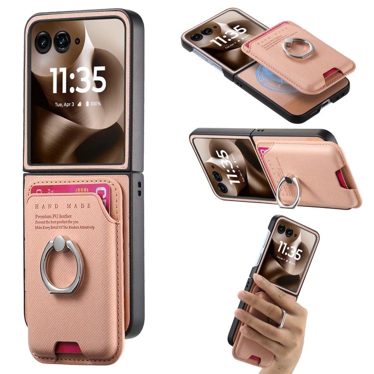 Twill Fabric Card Bag Ring Magnetic Back Phone Case, For Motorola Moto Razr 60 Ultra, For Motorola Moto Razr 50 Ultra, For Motorola Moto Razr 40 engtwi6100 Mobile Accessories Motorola Motorola Cases - APEXEL INDIA - Mobile Lens - Mobile Camera Lens - Cellphone Accessories - Phone Lens - Smartphone Lens