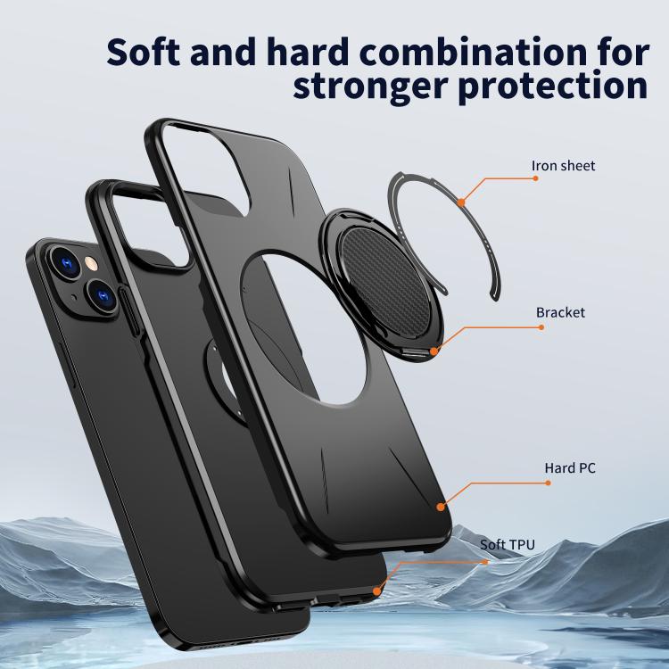 Kalebol Magnetic MagSafe Rotation Holder PC Phone Case, For iPhone 13