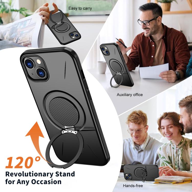 Kalebol Magnetic MagSafe Rotation Holder PC Phone Case, For iPhone 13
