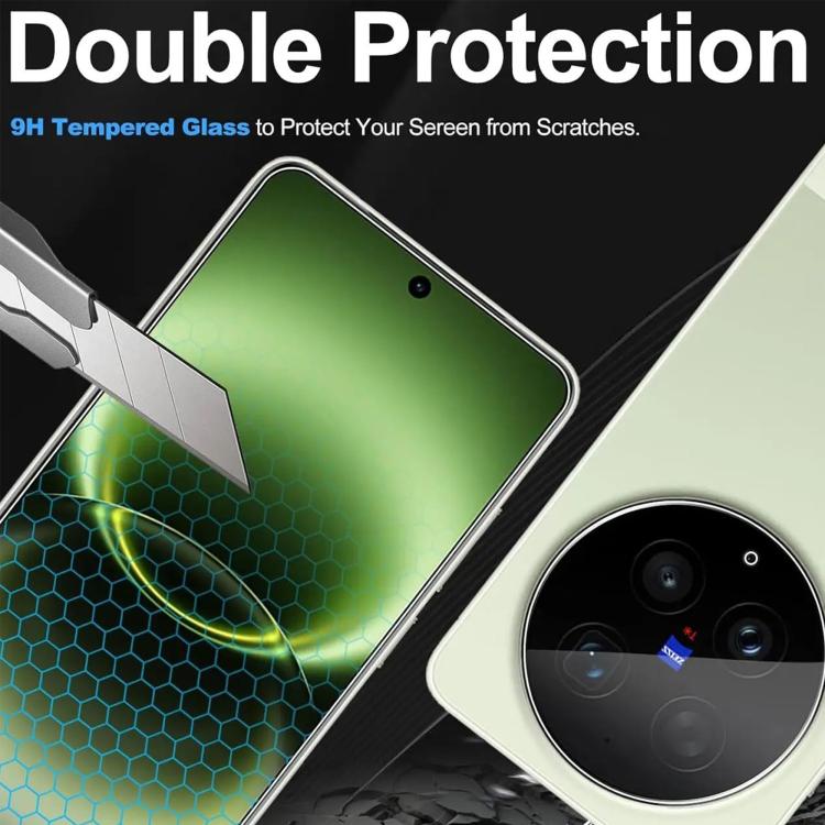 Kalebol High-Aluminum Screen-Printed Full-Coverage Anti-Fingerprint Black-Bordered HD Tempered Glass Film, For vivo S60 5G, For vivo X300 FE 5G Russia, For vivo iQOO 15T 5G, For vivo X300 Ultra, For vivo X300 Pro, For vivo X300