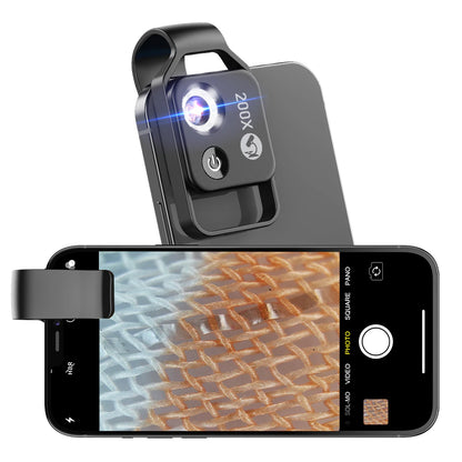 APEXEL 200X Magnification Mobile Camera Microscope with LED Light Macro microscope - APEXEL INDIA - Mobile Lens - Mobile Camera Lens - Cellphone Accessories - Phone Lens - Smartphone Lens