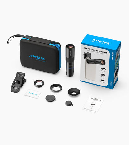 [Preorder] [New] Apexel TeleMacro Pro 10X 2-in-1 Telephoto &amp; Macro Lens for Mobile Phone [2026] engnew6105 Macro Zoom - APEXEL INDIA - Mobile Lens - Mobile Camera Lens - Cellphone Accessories - Phone Lens - Smartphone Lens
