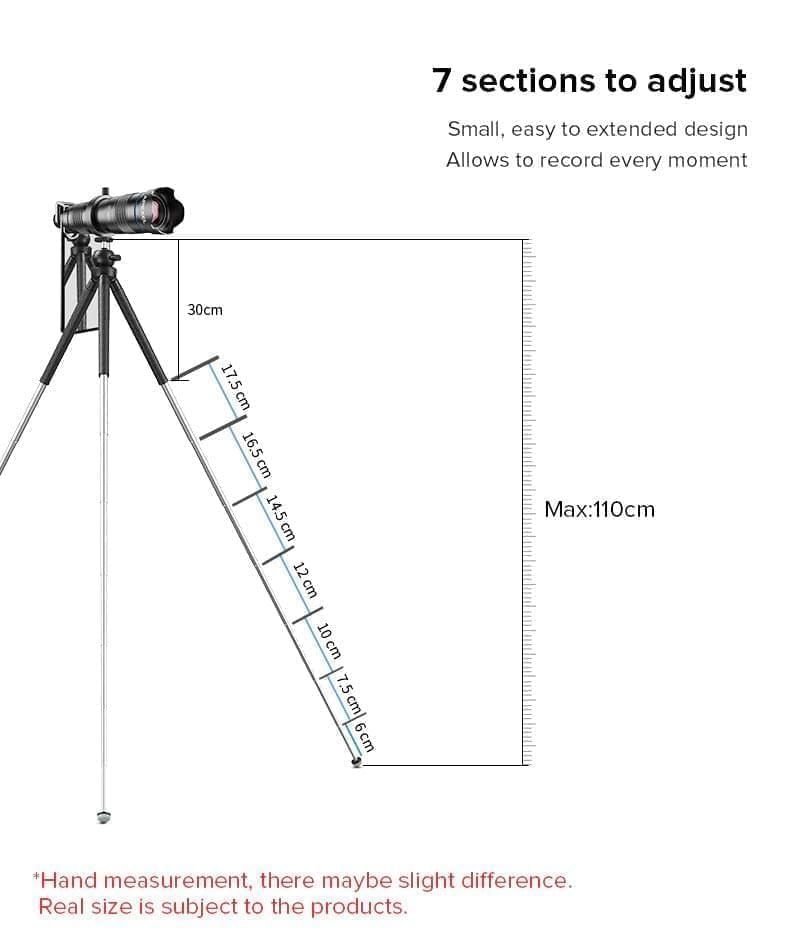 APEXEL Professional Extendable Long Tripod with 360 Rotation For Phone